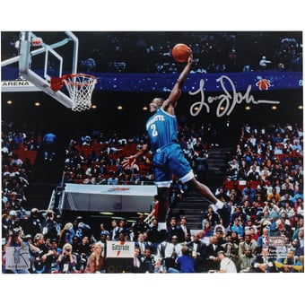 Larry Johnson Charlotte Hornets Autographed 8" x 10" Dunk Contest Photograph