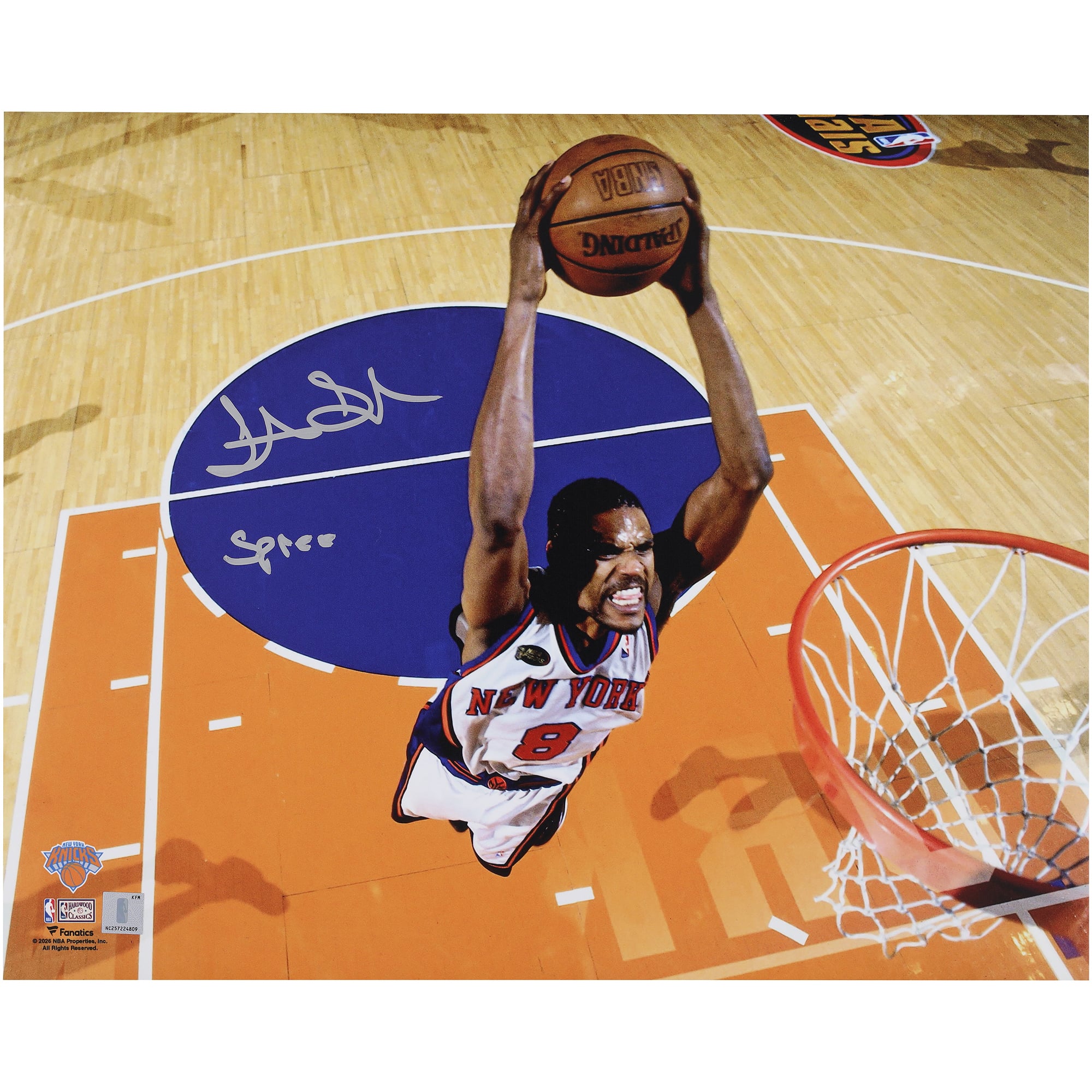 Latrell Sprewell New York Knicks Autographed 16" x 20" NBA Finals Game 4 Dunking Photograph with "Spree" Inscription
