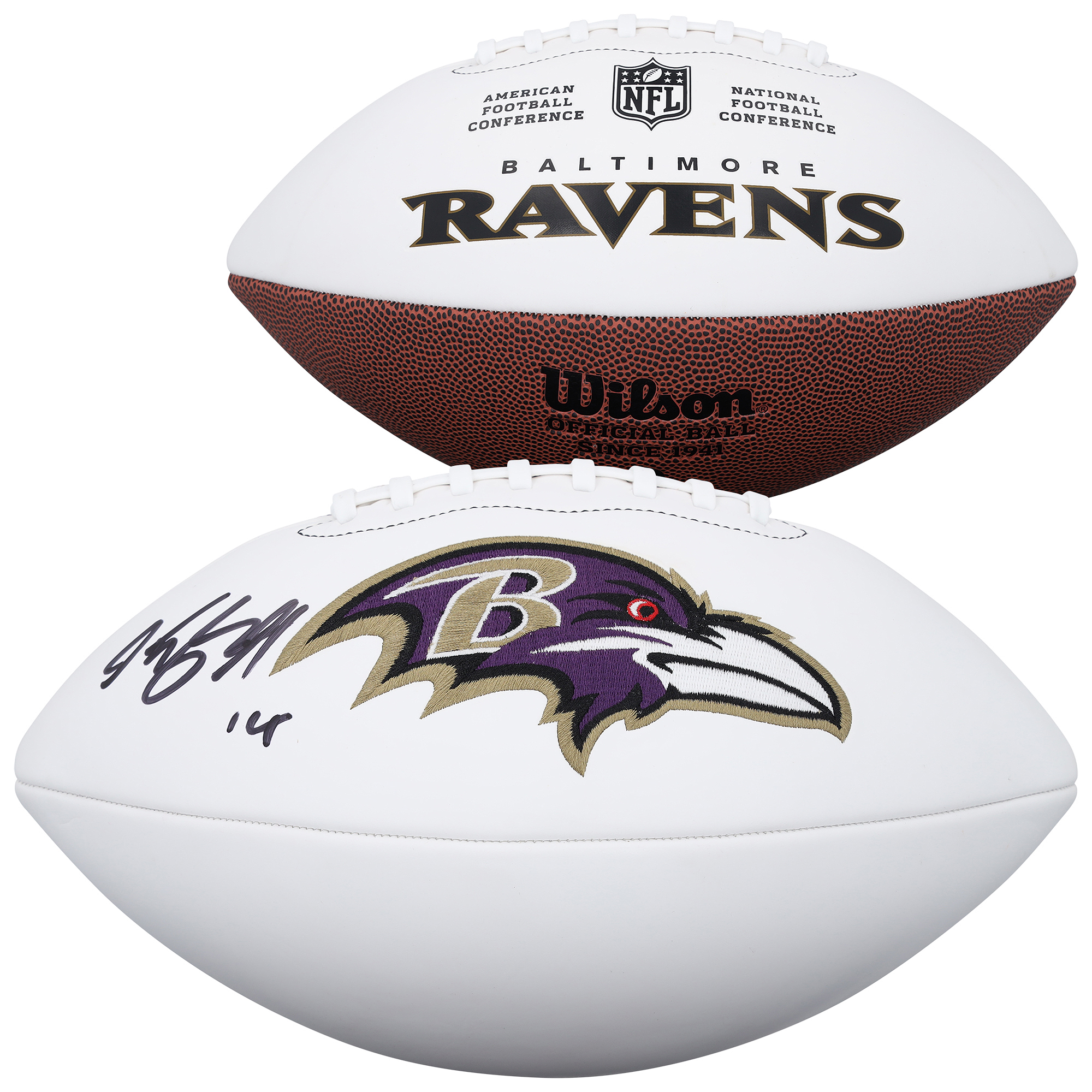 Kyle Hamilton Baltimore Ravens Autographed Wilson White Panel Football