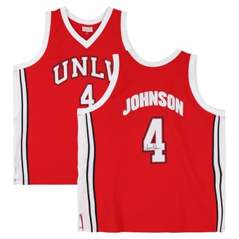 Larry Johnson UNLV Rebels Autographed Red Mitchell & Ness 1989 Swingman Jersey