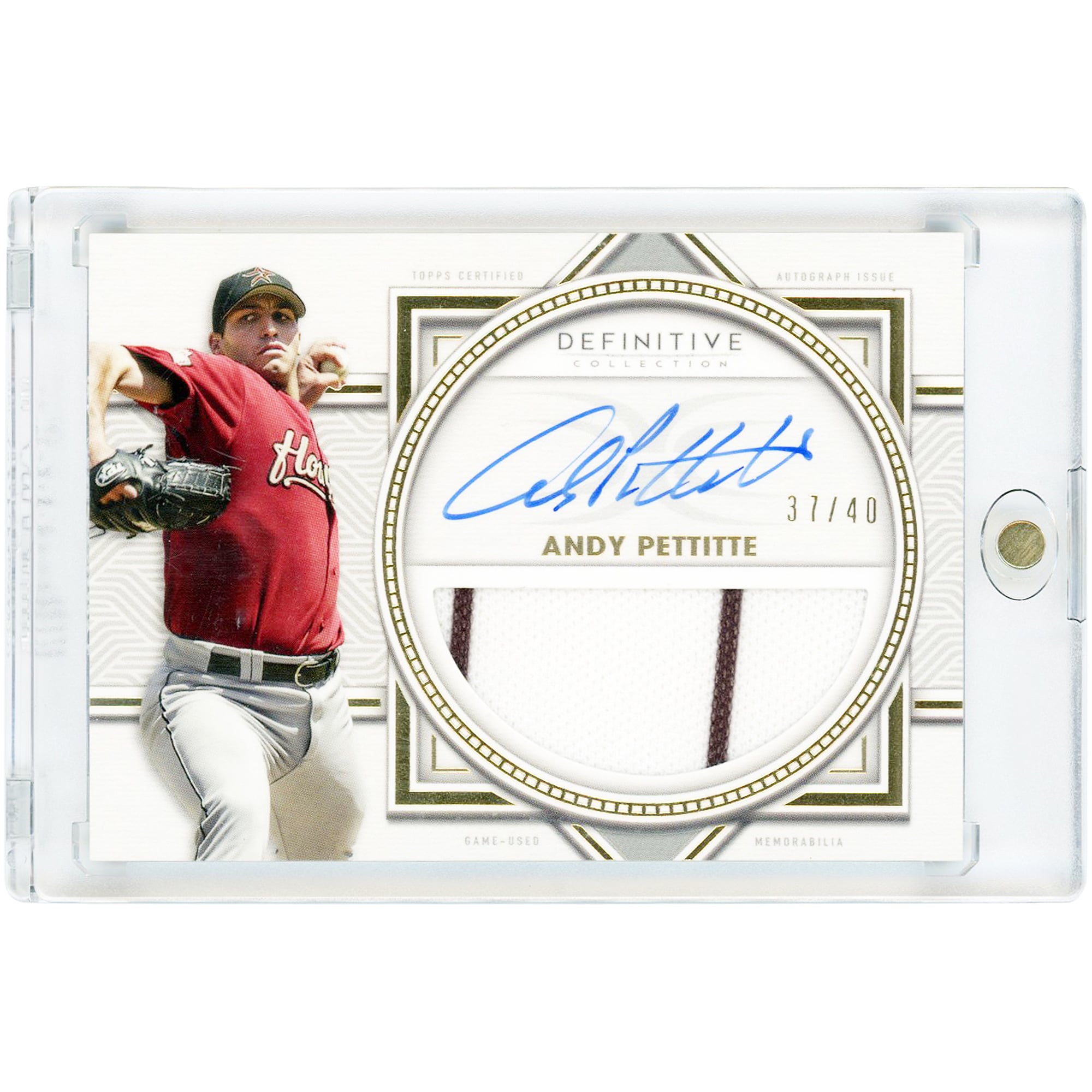 Andy Pettitte Houston Astros Autographed 2022 Topps Definitive Collection Definitive Dual-Color Jersey Relic #DARC-AN #37/40 Card