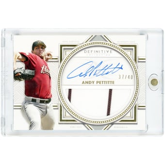 Andy Pettitte Houston Astros Autographed 2022 Topps Definitive Collection Definitive Dual-Color Jersey Relic #DARC-AN #37/40 Card