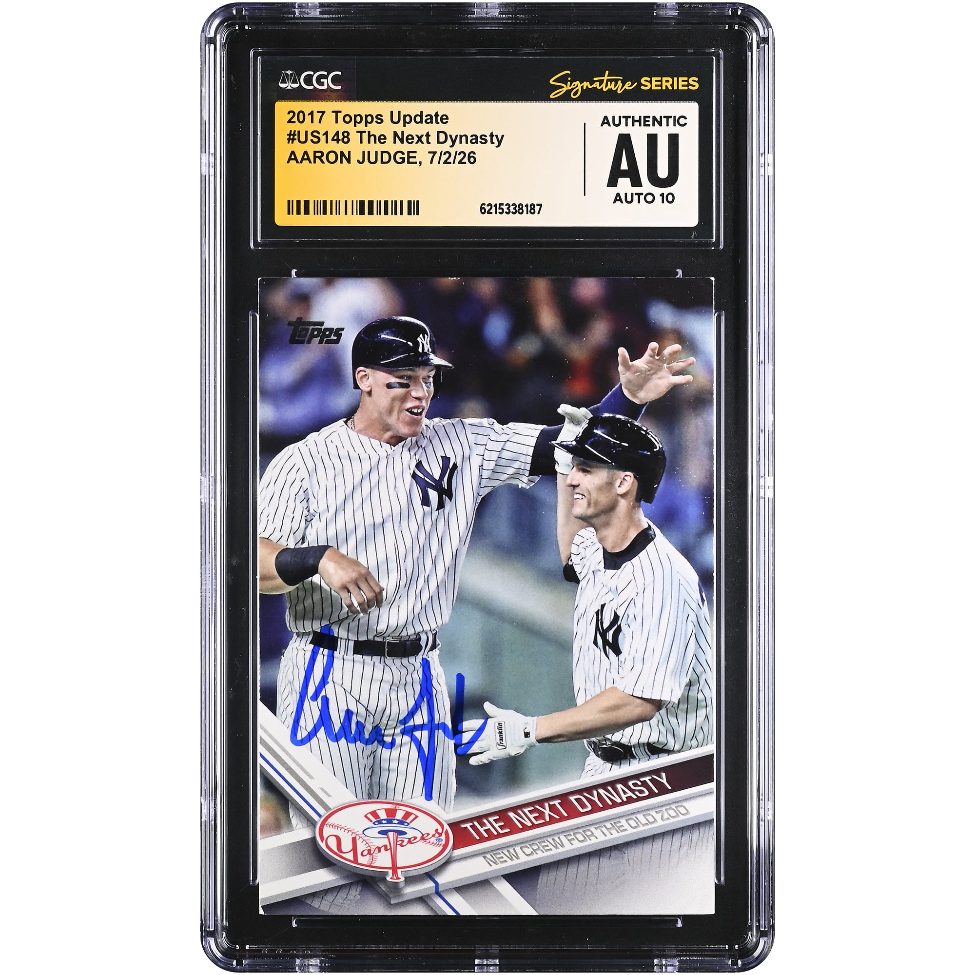 Aaron Judge New York Yankees Autographed 2017 Topps Update #US148 CGC Fanatics Witnessed Authenticated AUTO 10 Rookie Card