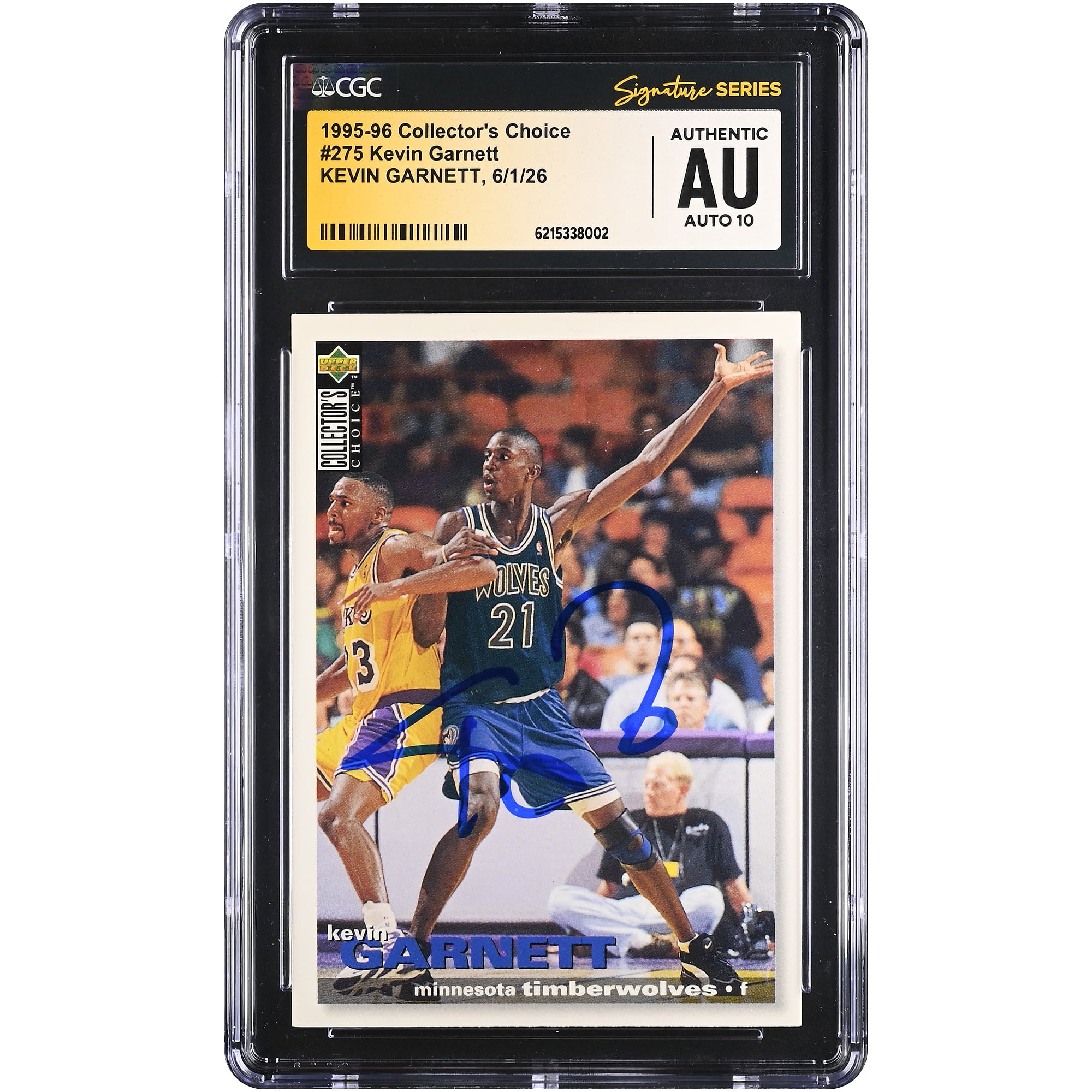 Kevin Garnett Minnesota Timberwolves Autographed 1995-96 Collector's Choice #275 CGC Fanatics Witnessed Authenticated AUTO 10 Rookie Card
