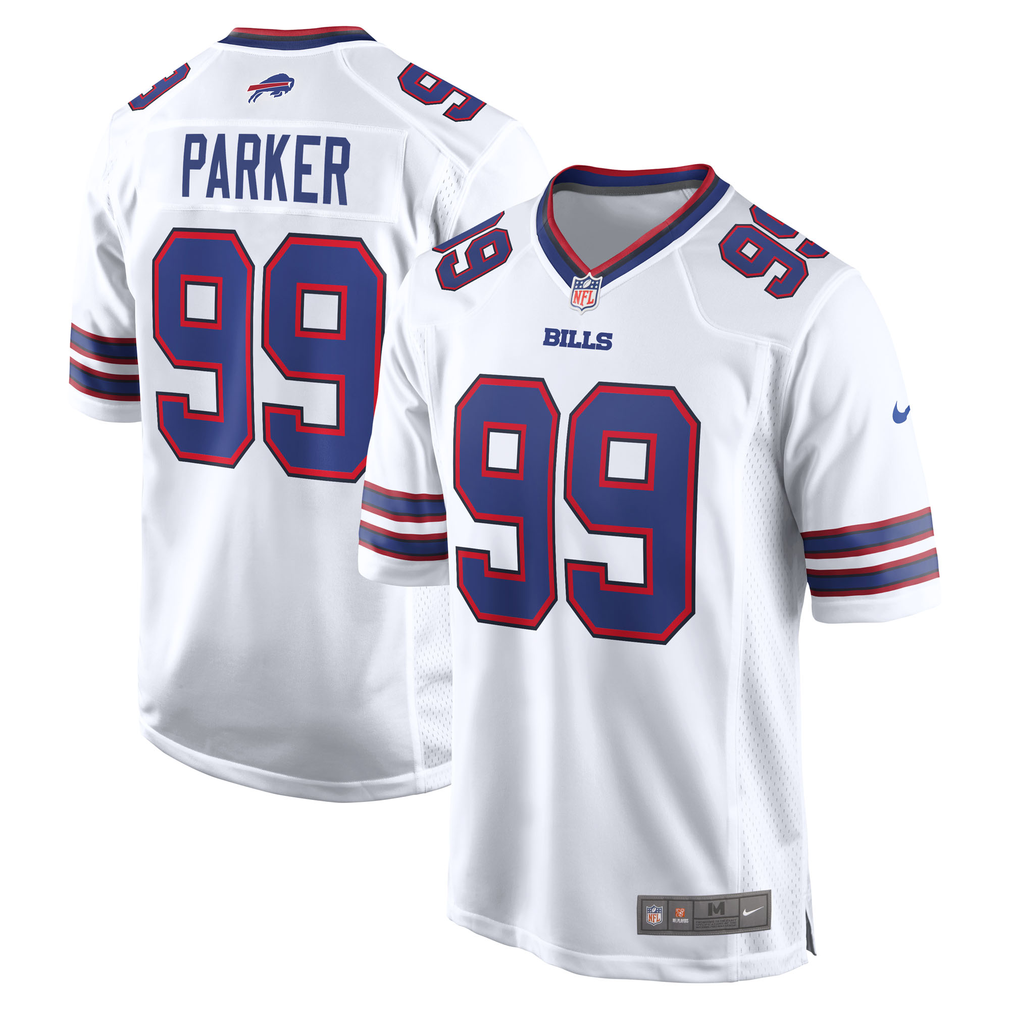 Men's Nike T.J. Parker White Buffalo Bills Game Jersey