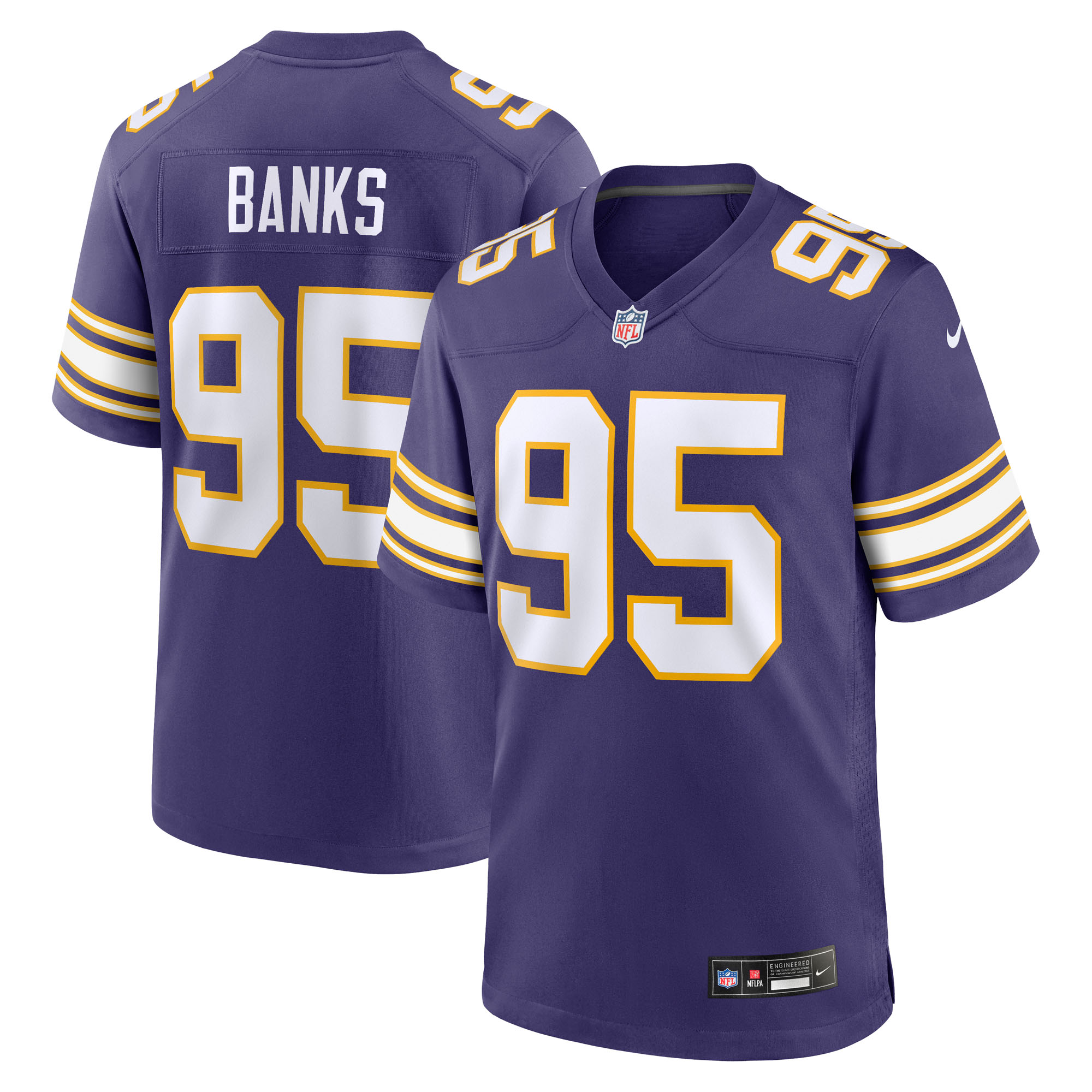 Men's Nike Caleb Banks Purple Minnesota Vikings Alternate Classic Game Jersey