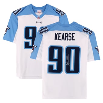 Jevon Kearse Tennessee Titans Autographed White Mitchell & Ness 1999 Replica Jersey
