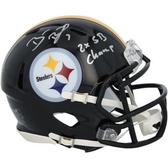 Ben Roethlisberger Pittsburgh Steelers Autographed Riddell Speed Mini Helmet with "2x SB Champ" Inscription