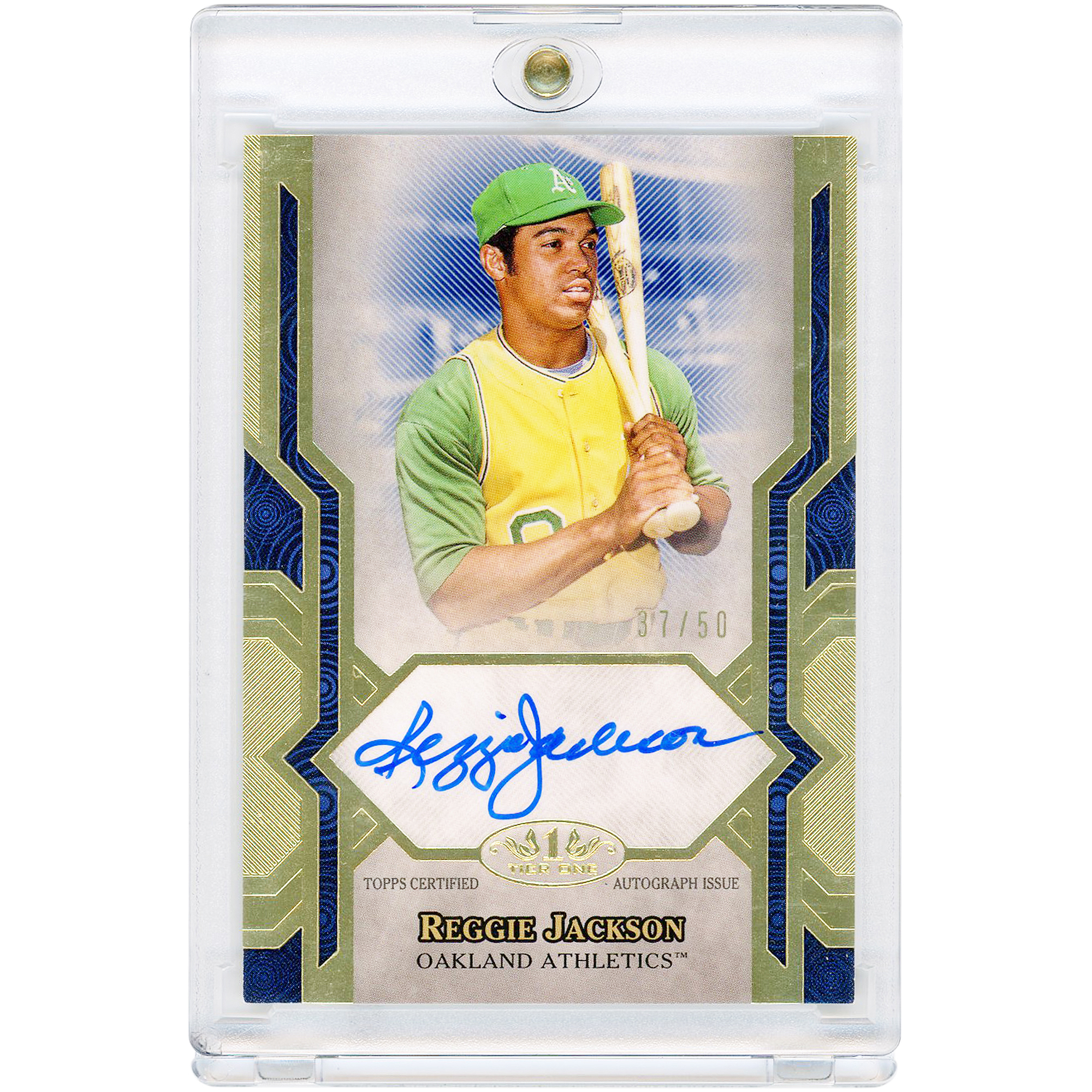 Reggie Jackson Athletics Autographed 2021 Topps Tier One Next Level #NLA-RJA #37/50 Card
