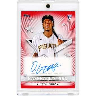 Oneil Cruz Pittsburgh Pirates Autographed 2022 Topps Baseball Stars Red #BSA-OC #2/25 Rookie Card