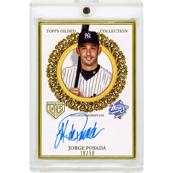 Jorge Posada New York Yankees Autographed 2025 Topps Gilded Collection Gilded Champions #GCH-JP #18/50 Card