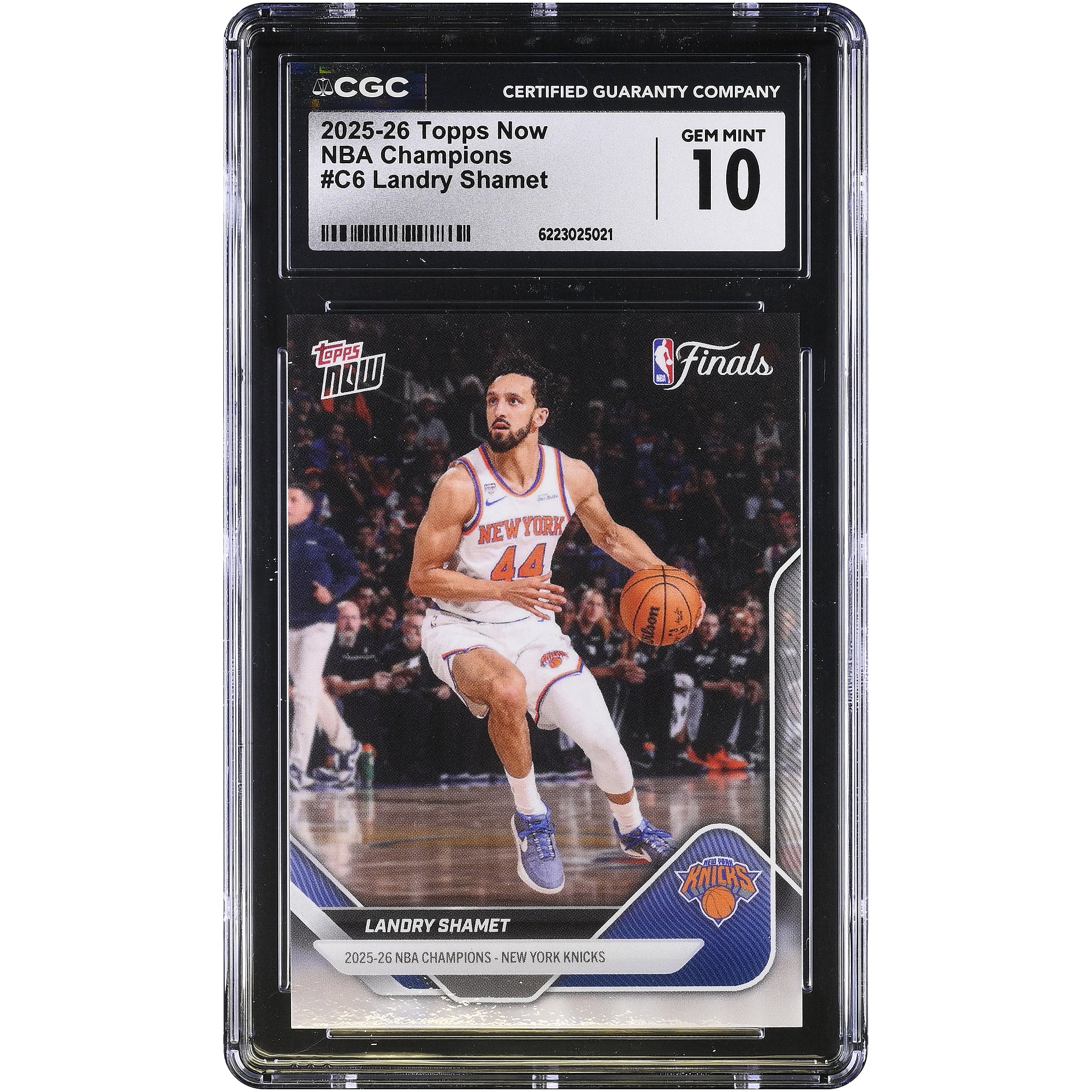 Landry Shamet, New York Knicks, 2025-26 Topps Now 25-26 NBA Champions #C6, CGC-authentifizierte Karte in Top-Zustand (Mint), 10 Karten
