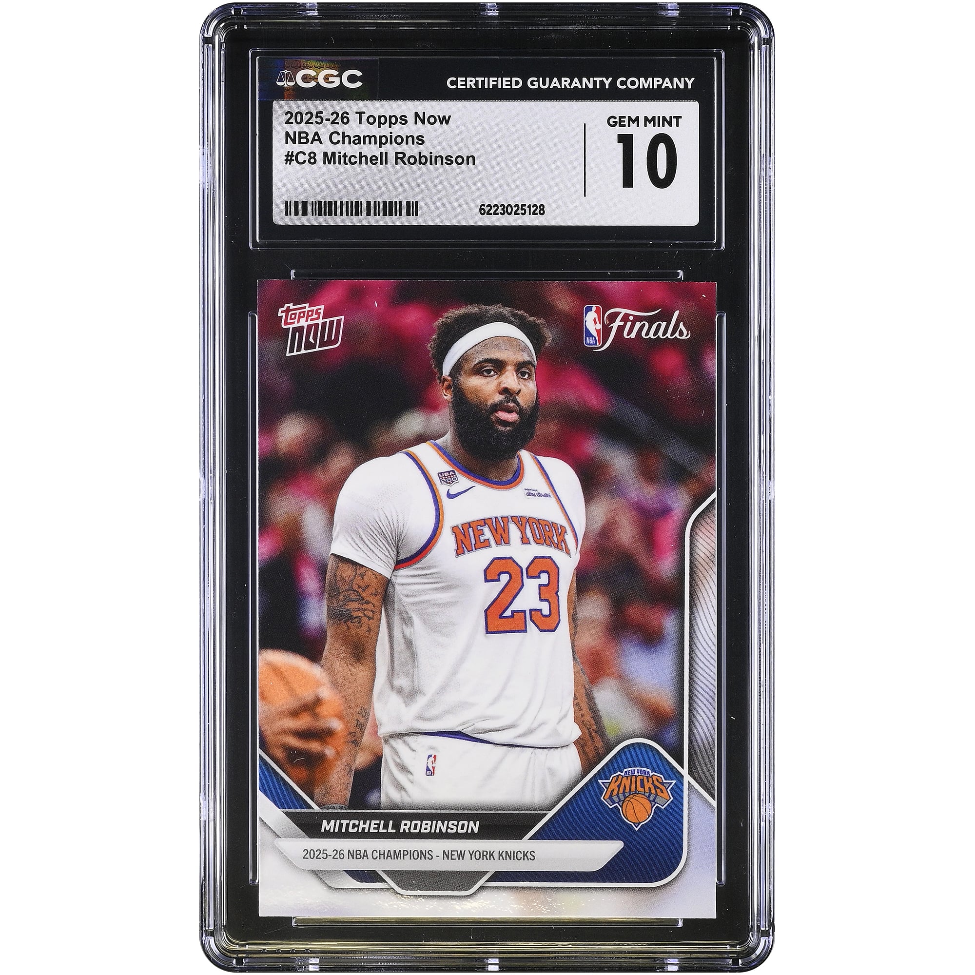 Mitchell Robinson New York Knicks 2025-26 Topps Now 25-26 NBA Champions #C8 CGC Authenticated GEM MINT 10 Card
