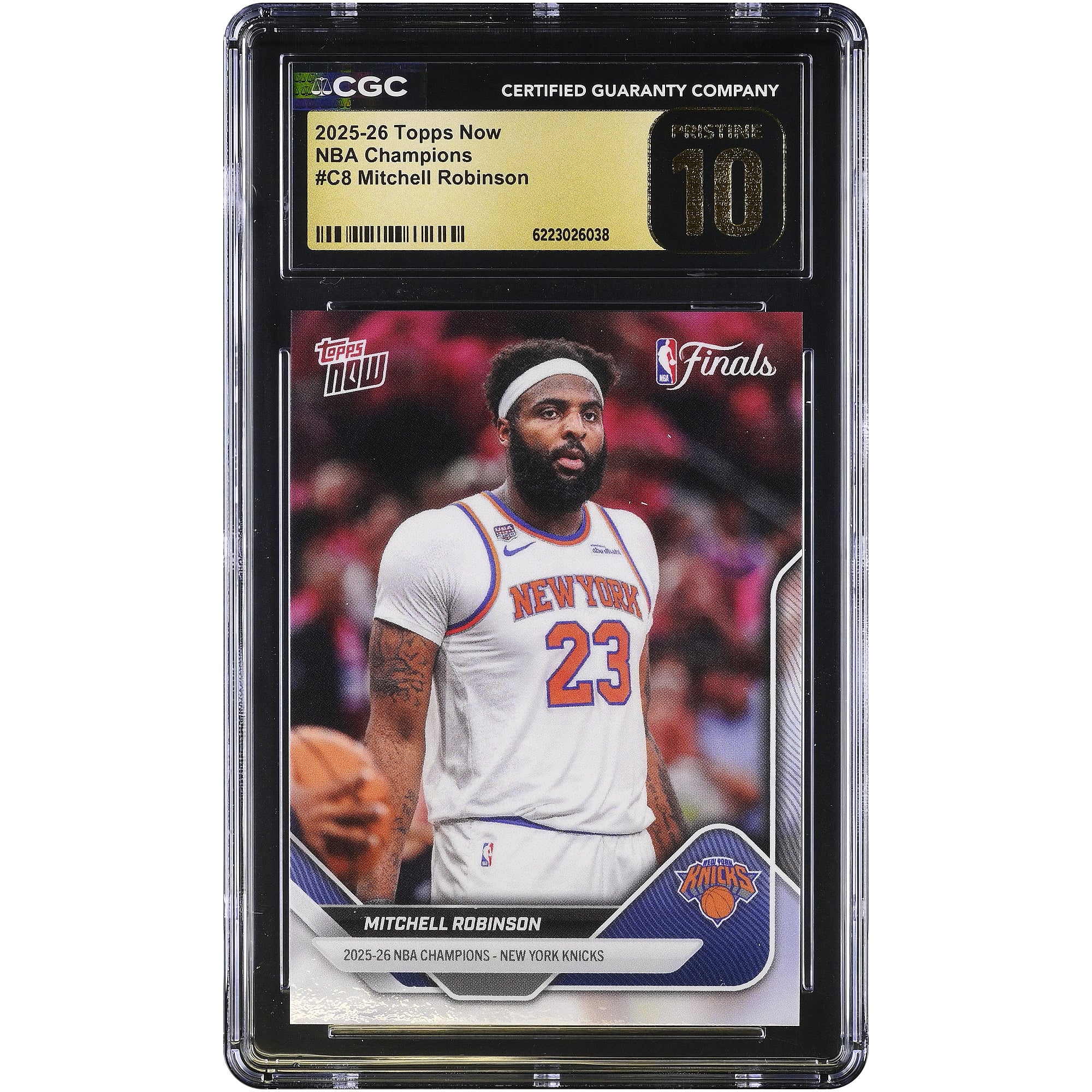 Mitchell Robinson New York Knicks 2025-26 Topps Now 25-26 NBA Champions #C8 CGC Authenticated PRISTINE 10 Card