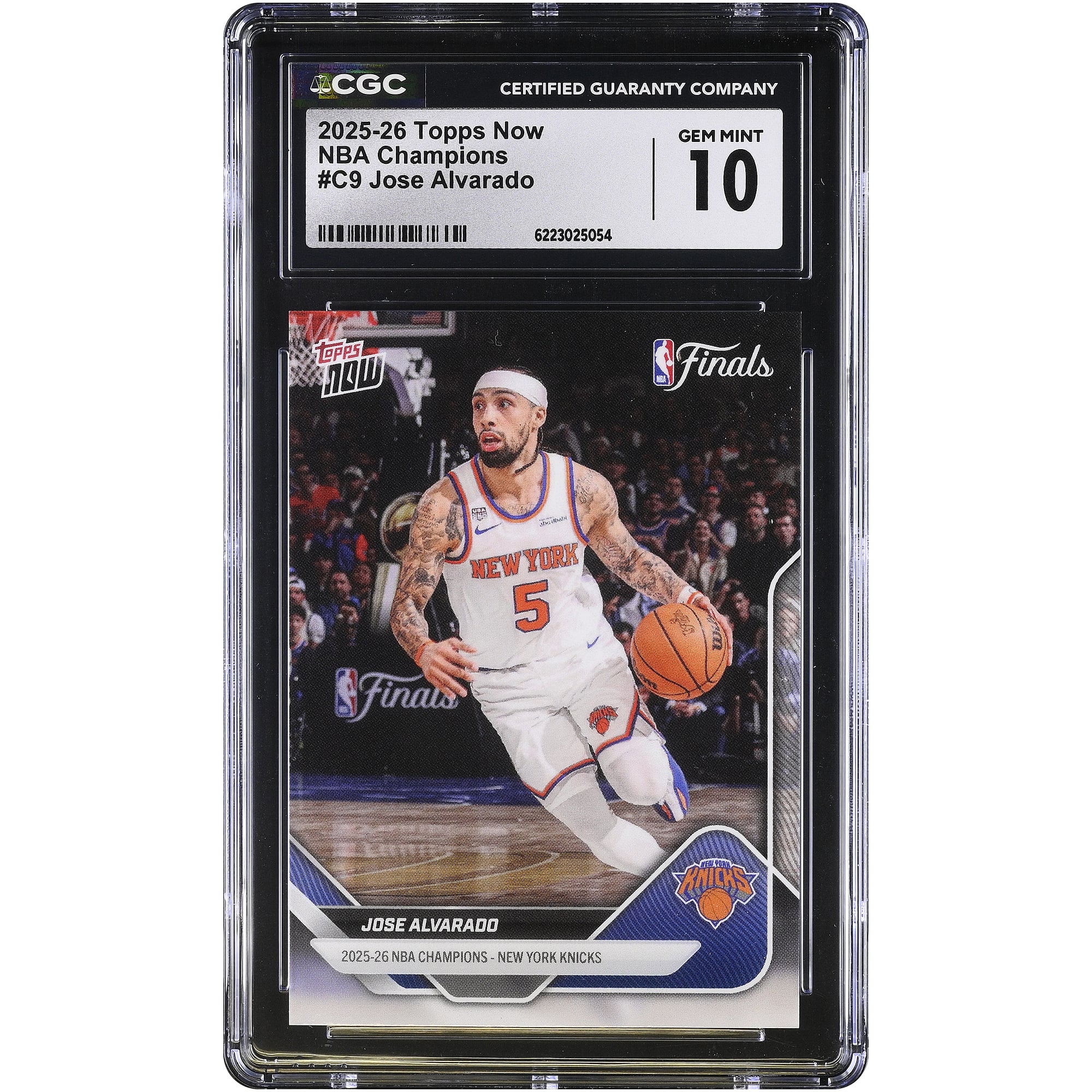Jose Alvarado New York Knicks 2025-26 Topps Now 25-26 NBA Champions #C9 CGC Authenticated GEM MINT 10 Card