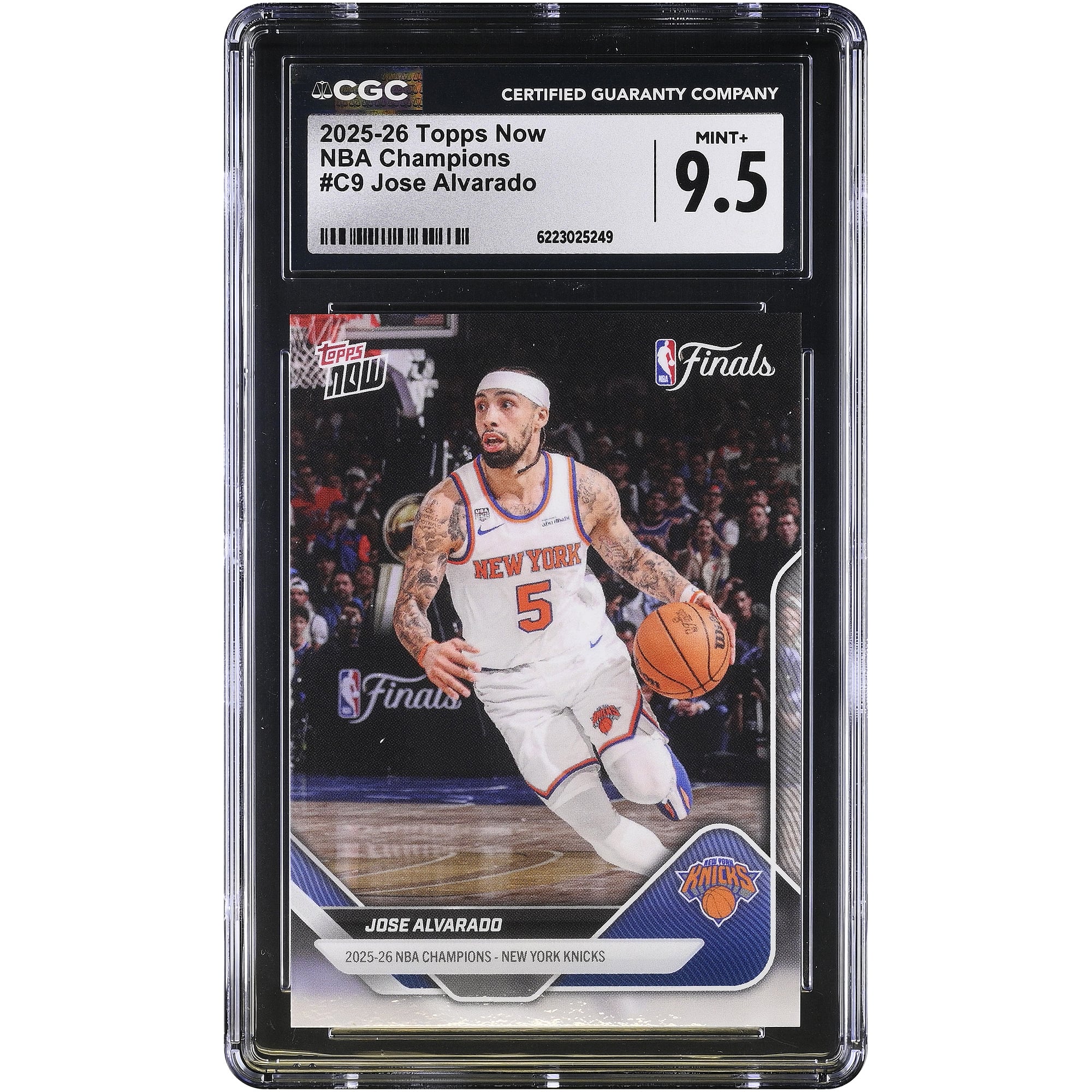 Jose Alvarado New York Knicks 2025-26 Topps Now 25-26 NBA Champions #C9 CGC Authenticated MINT+ 9.5 Card