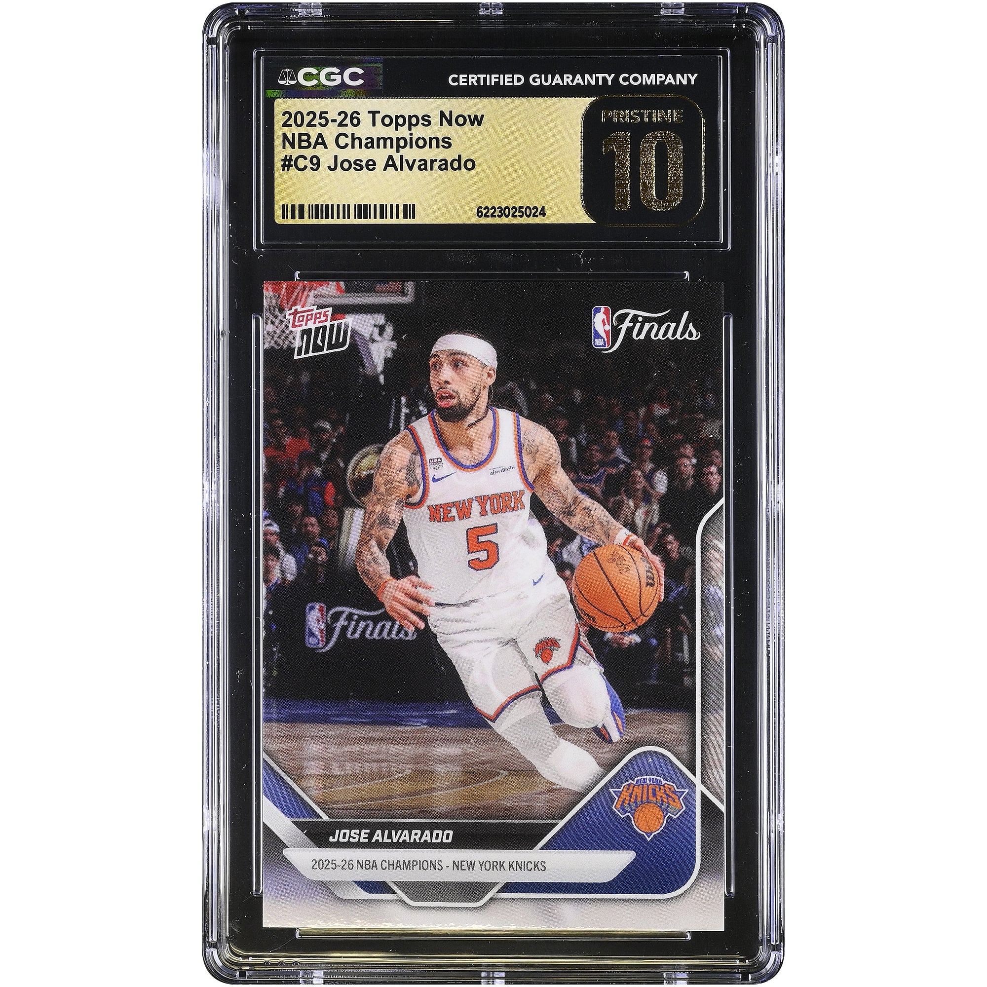 Jose Alvarado New York Knicks 2025-26 Topps Now 25-26 NBA Champions #C9 CGC Authenticated PRISTINE 10 Card