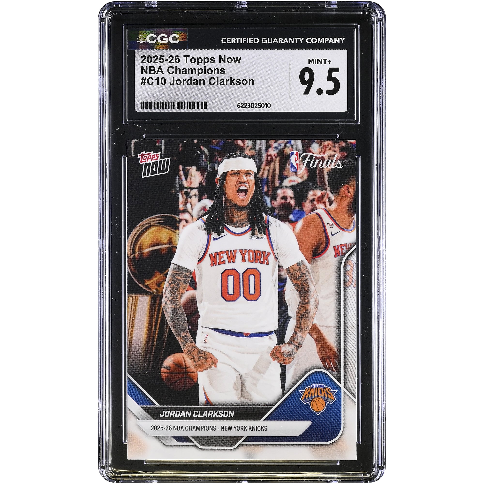 Jordan Clarkson New York Knicks 2025-26 Topps Now 25-26 NBA Champions #C10 CGC Authenticated MINT+ 9.5 Card