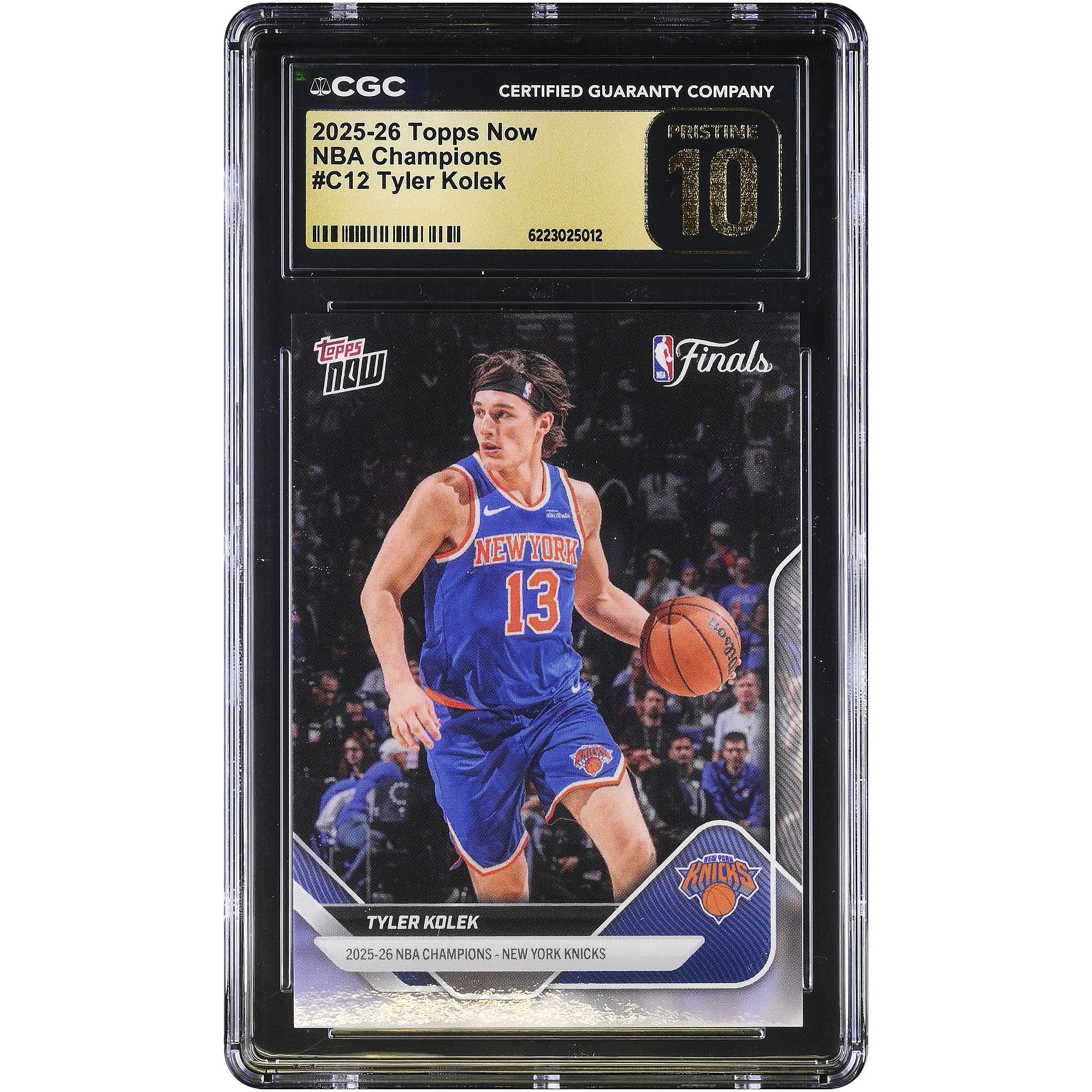 Tyler Kolek New York Knicks 2025-26 Topps Now 25-26 NBA Champions #C12 CGC Authenticated PRISTINE 10 Card