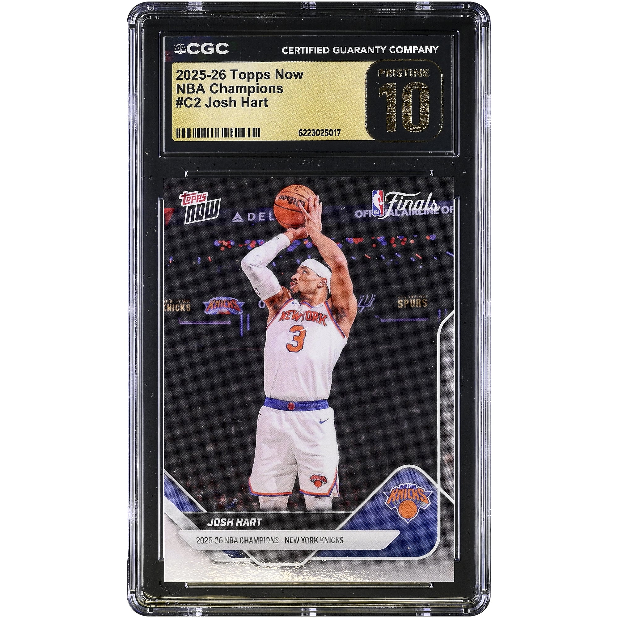 Josh Hart New York Knicks 2025-26 Topps Now 25-26 NBA Champions #C2 CGC Authenticated PRISTINE 10 Card