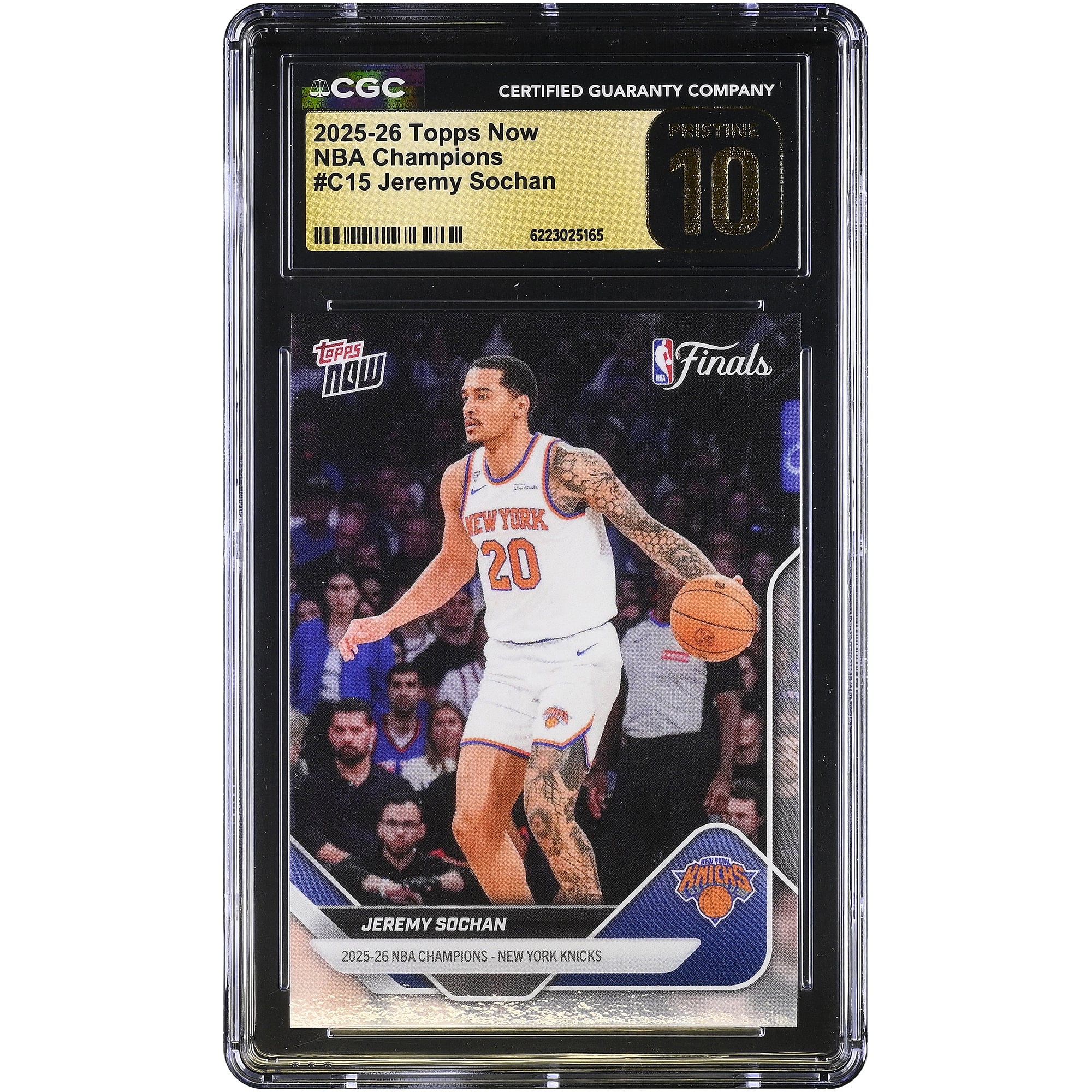 Jeremy Sochan New York Knicks 2025-26 Topps Now 25-26 NBA Champions #C15 CGC Authenticated PRISTINE 10 Card