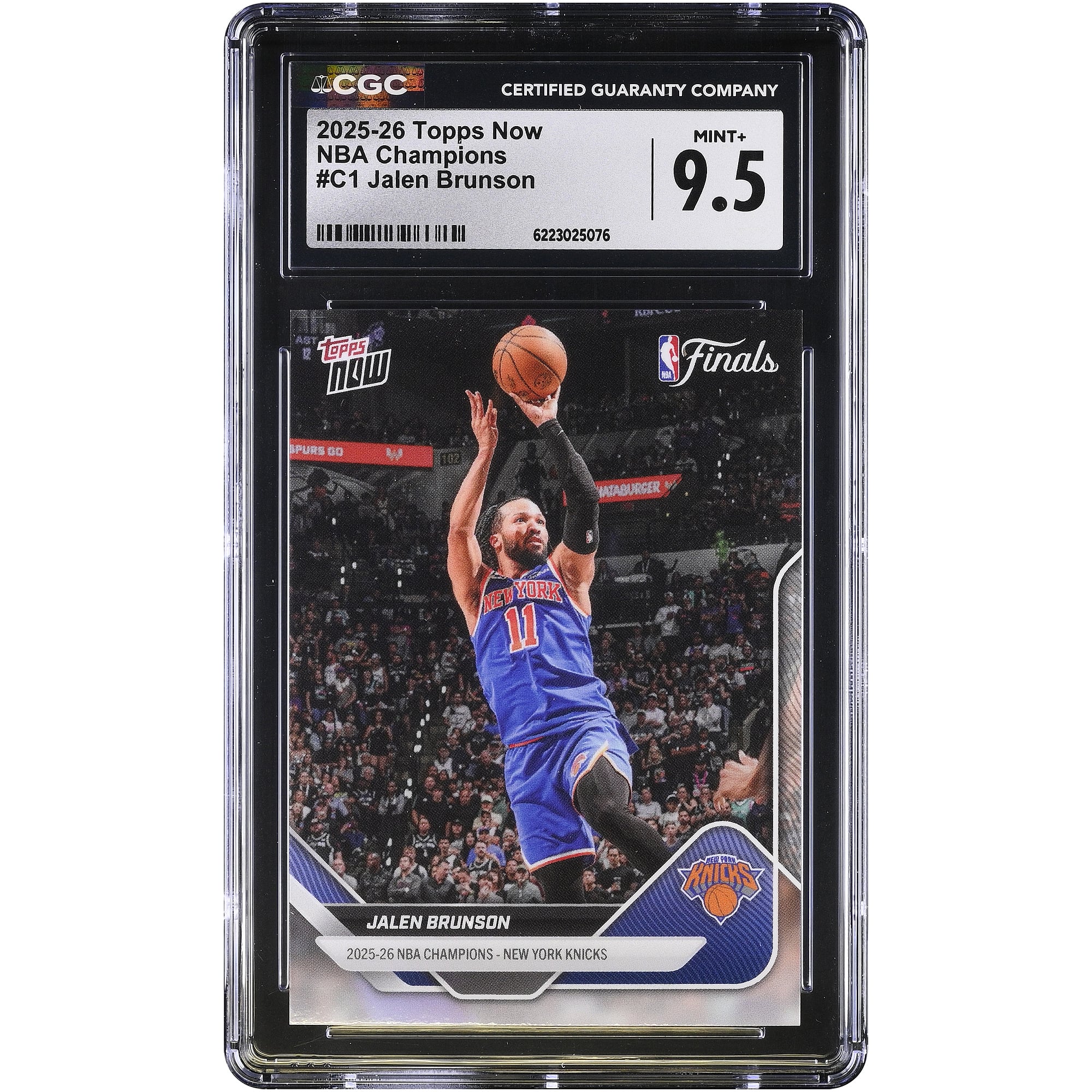 Jalen Brunson New York Knicks 2025-26 Topps Now 25-26 NBA Champions #C1 CGC Authenticated MINT+ 9.5 Karte