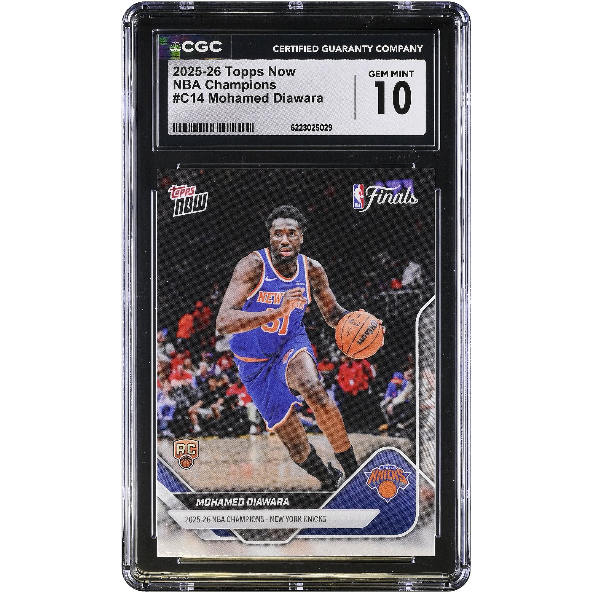 Mohamed Diawara New York Knicks 2025-26 Topps Now 25-26 NBA Champions #C14 CGC Authenticated GEM MINT 10 Rookie Card