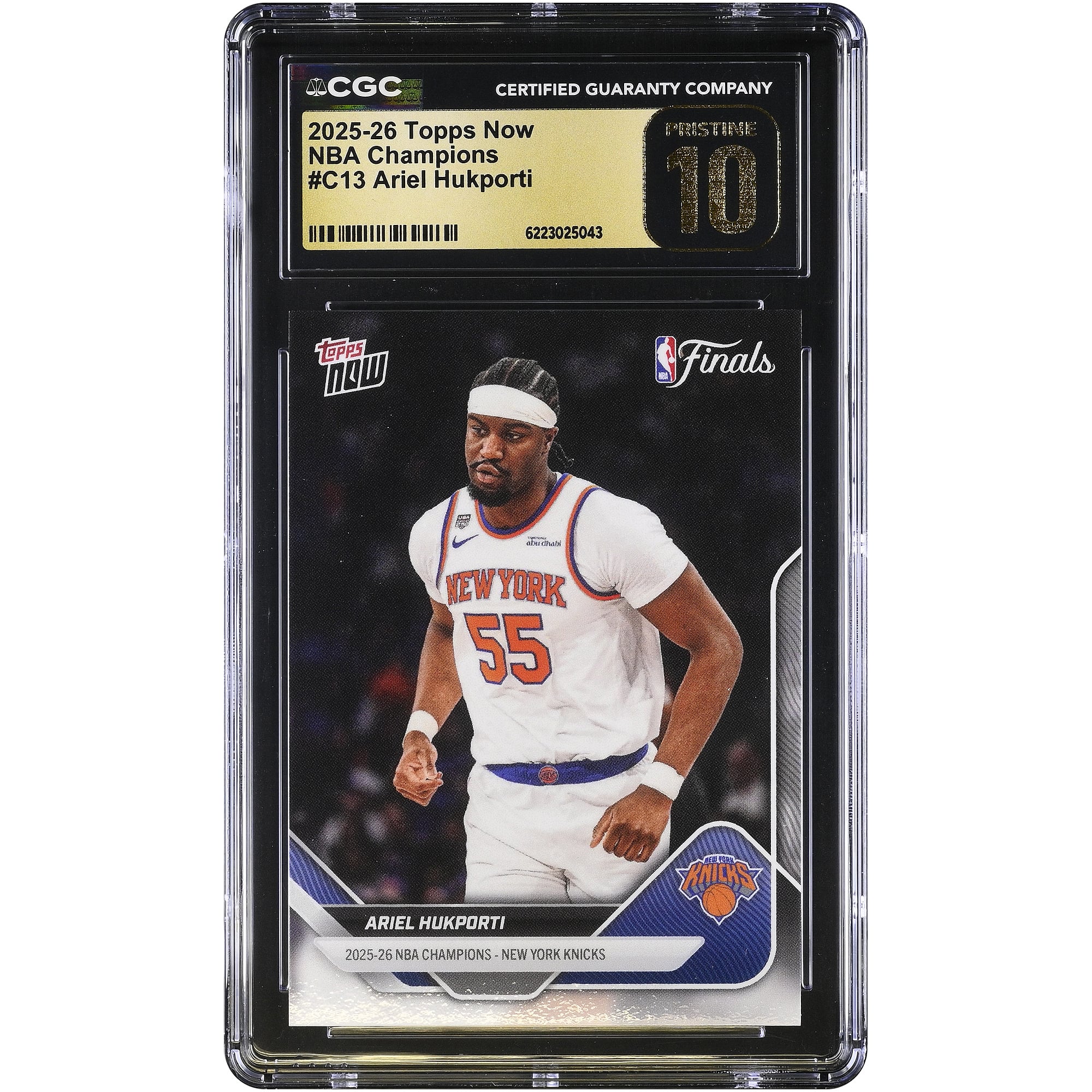 Ariel Hukporti New York Knicks 2025-26 Topps Now 25-26 NBA Champions #C13 CGC Authenticated PRISTINE 10 Card