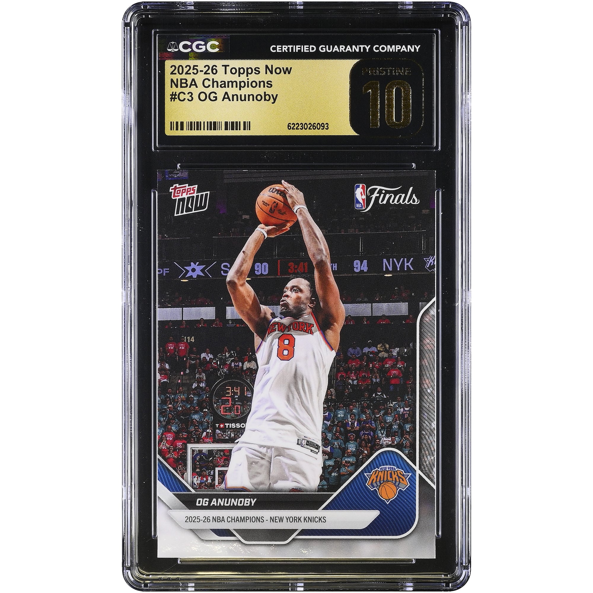 OG Anunoby New York Knicks 2025-26 Topps Now 25-26 NBA Champions #C3 CGC Authenticated PRISTINE 10 Card