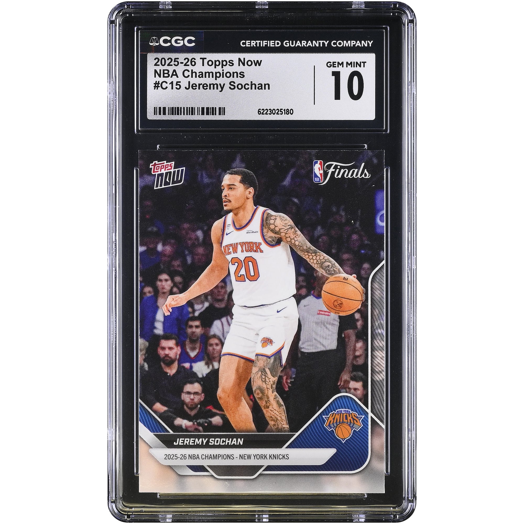 Jeremy Sochan New York Knicks 2025-26 Topps Now 25-26 NBA Champions #C15 CGC Authenticated GEM MINT 10 Card