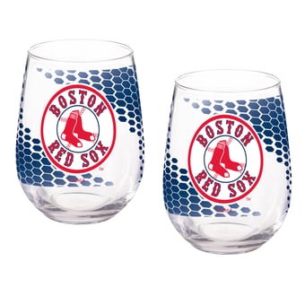 Boston Red Sox Two-Piece 17oz. Color Fade Stemless Wine Glass Set