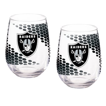 Las Vegas Raiders Two-Piece 17oz. Color Fade Stemless Wine Glass Set
