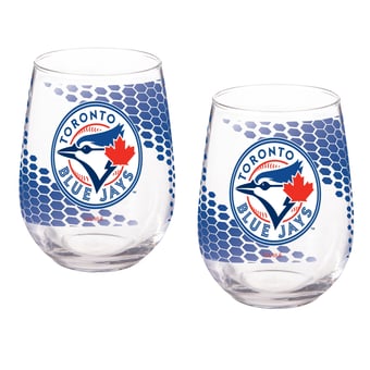 Toronto Blue Jays Two-Piece 17oz. Color Fade Stemless Wine Glass Set