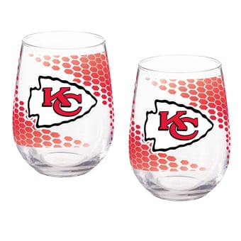 Kansas City Chiefs Two-Piece 17oz. Color Fade Stemless Wine Glass Set