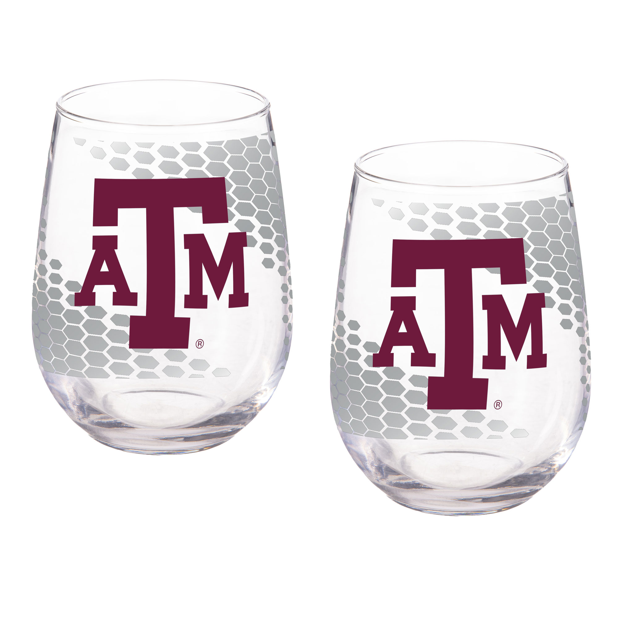 Texas A&M Aggies Two-Piece 17oz. Color Fade Stemless Wine Glass Set