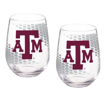 Texas A&M Aggies Two-Piece 17oz. Color Fade Stemless Wine Glass Set