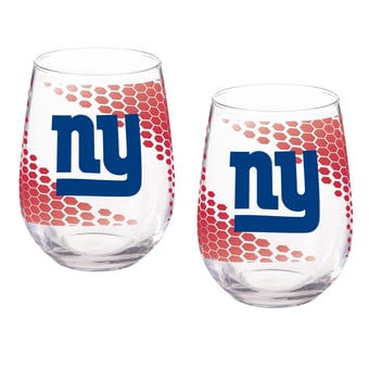 New York Giants Two-Piece 17oz. Color Fade Stemless Wine Glass Set