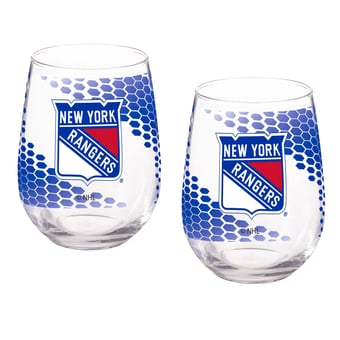 New York Rangers Two-Piece 17oz. Color Fade Stemless Wine Glass Set