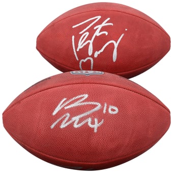 Peyton Manning & Bo Nix Denver Broncos Autographed Duke Full Color Football
