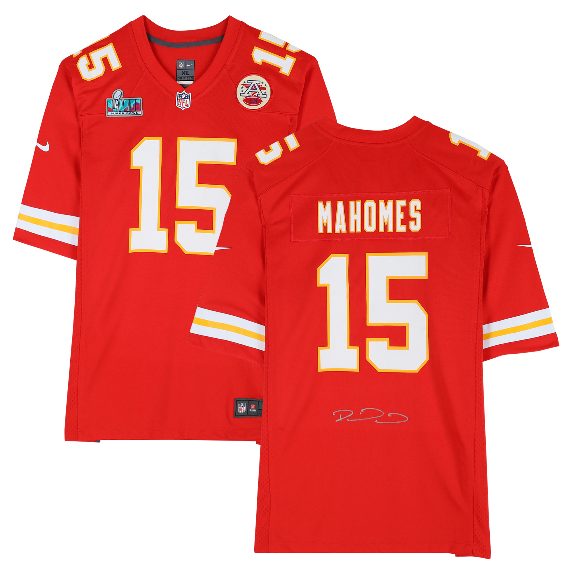 Patrick Mahomes Kansas City Chiefs Autographed Red Nike Super Bowl LVII Game Jersey