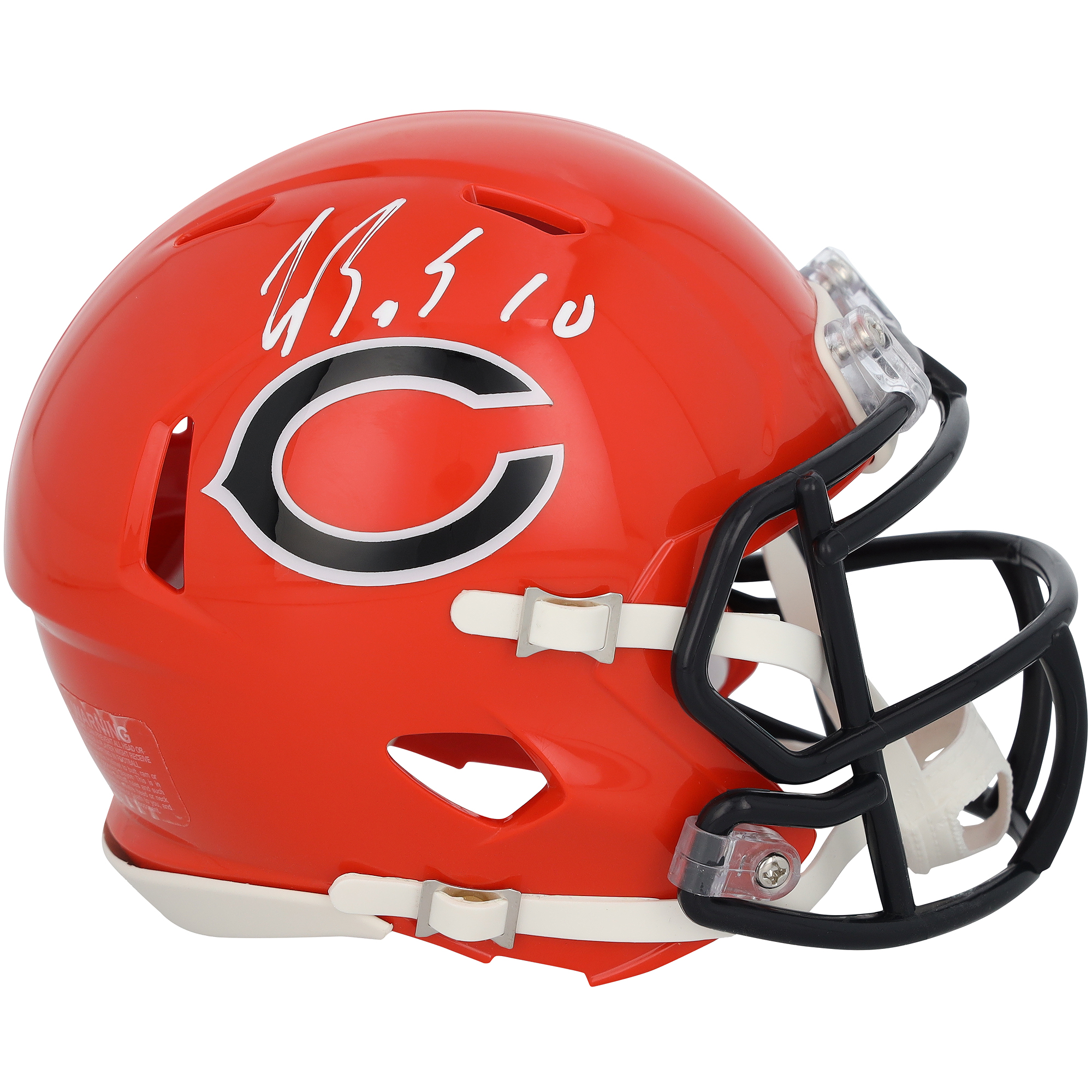Luther Burden III Chicago Bears Autographed Riddell Orange Alternate Speed Mini Helmet with White Signature