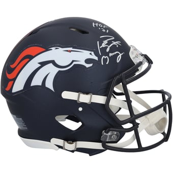 "Peyton Manning Denver Broncos Autographed Riddell 2024 Speed Authentic Helmet with ""HOF 21"" Inscription"