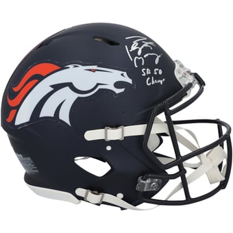 "Peyton Manning Denver Broncos Autographed Riddell 2024 Speed Authentic Helmet with ""SB50 Champ"" Inscription"