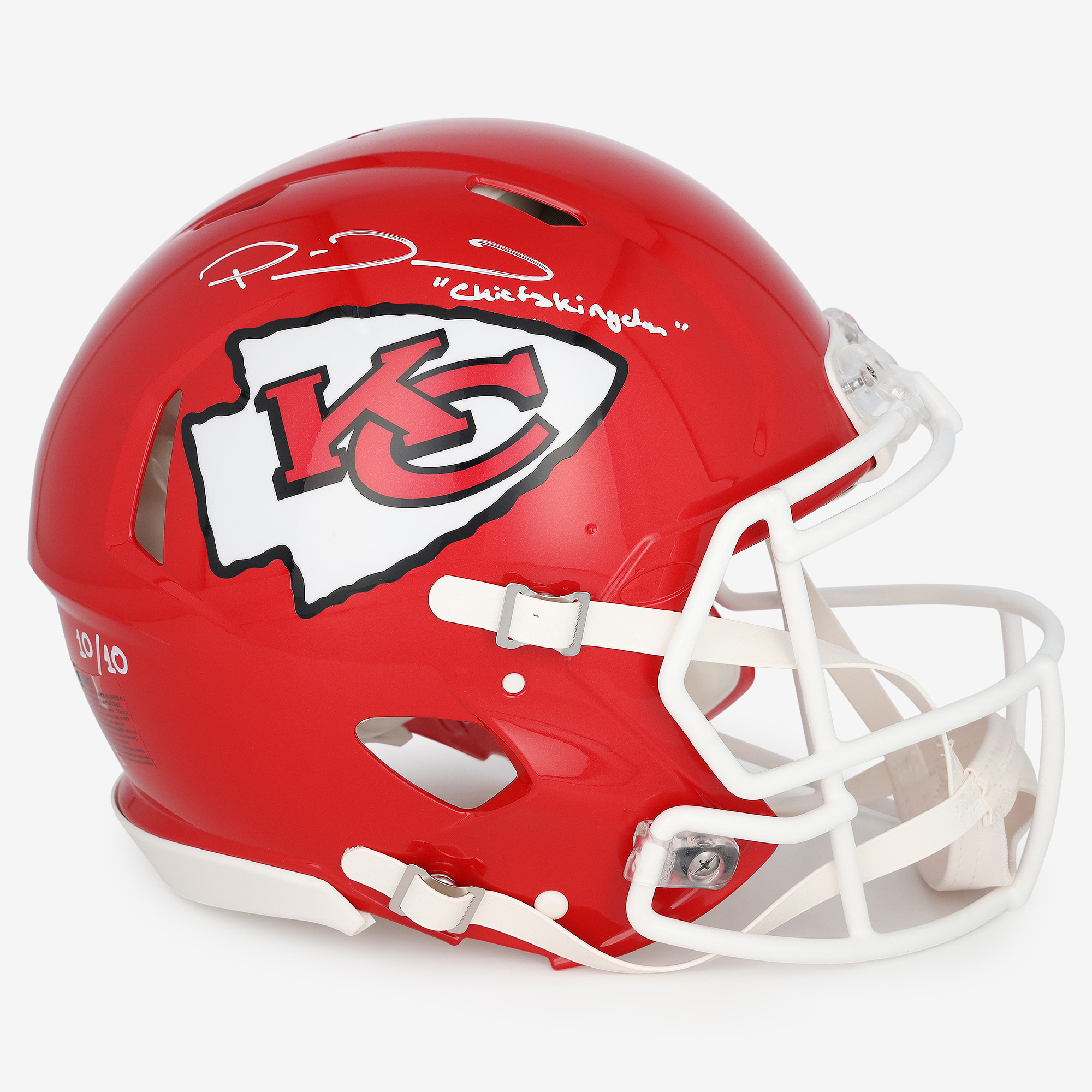 Patrick Mahomes Kansas City Chiefs Autographed Riddell Speed Authentic Helmet with "Chiefs Kingdom" Inscription - Limited Edition #10/10