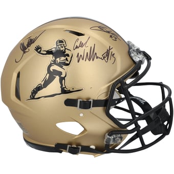 Marcus Allen, Carson Palmer & Caleb Williams USC Trojans Autographed Riddell Heisman Gold Speed Authentic Helmet