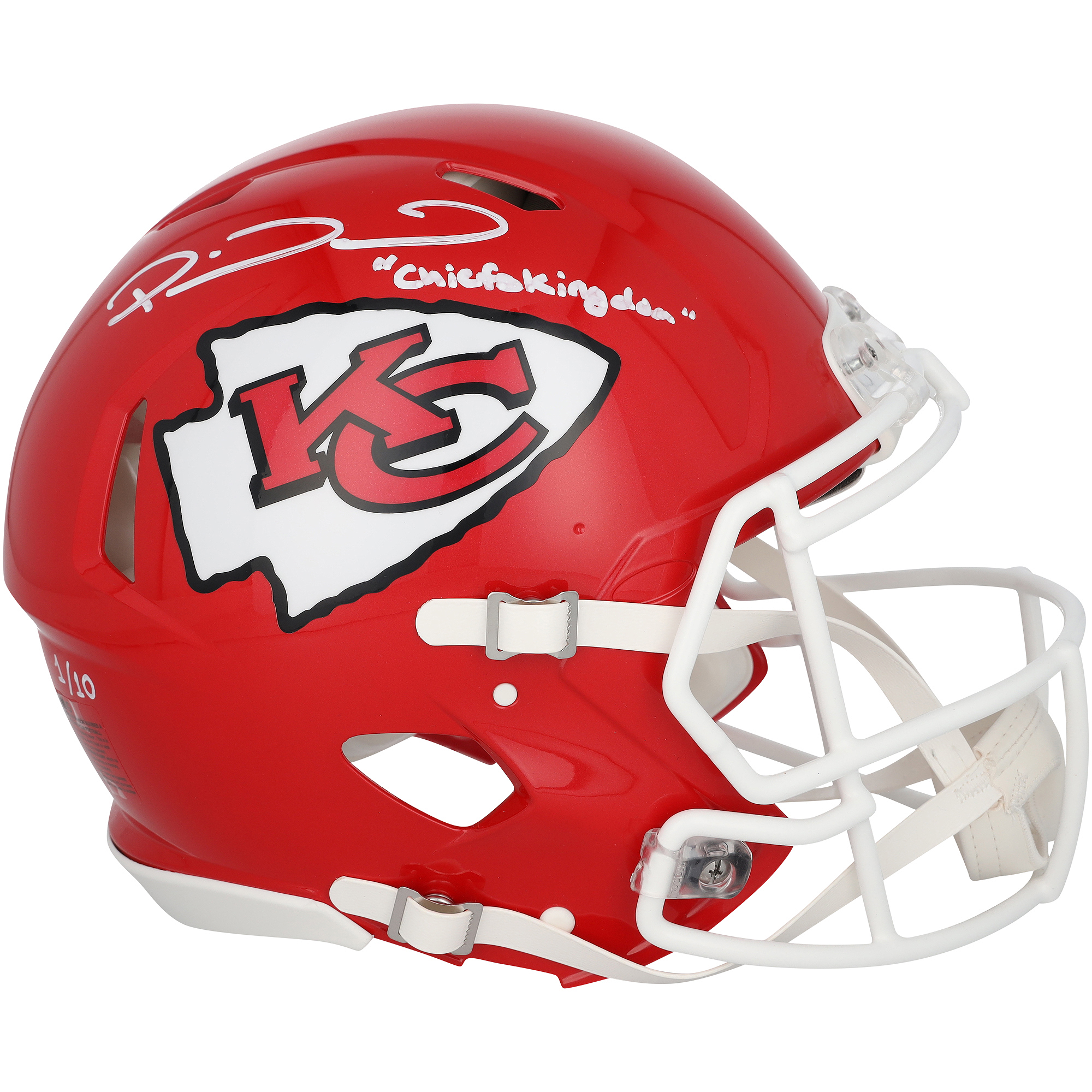 Patrick Mahomes Kansas City Chiefs Autographed Riddell Speed Authentic Helmet with "Chiefs Kingdom" Inscription - Limited Edition #1/10