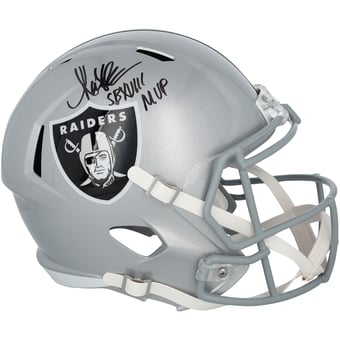"Marcus Allen Las Vegas Raiders Autographed Riddell Speed Replica Helmet with ""SB XVIII MVP"" Inscription"