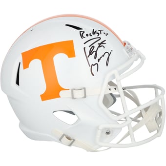 "Peyton Manning Tennessee Volunteers Autographed Riddell Orange Speed Replica Helmet with ""Rocky Top"" Inscription"