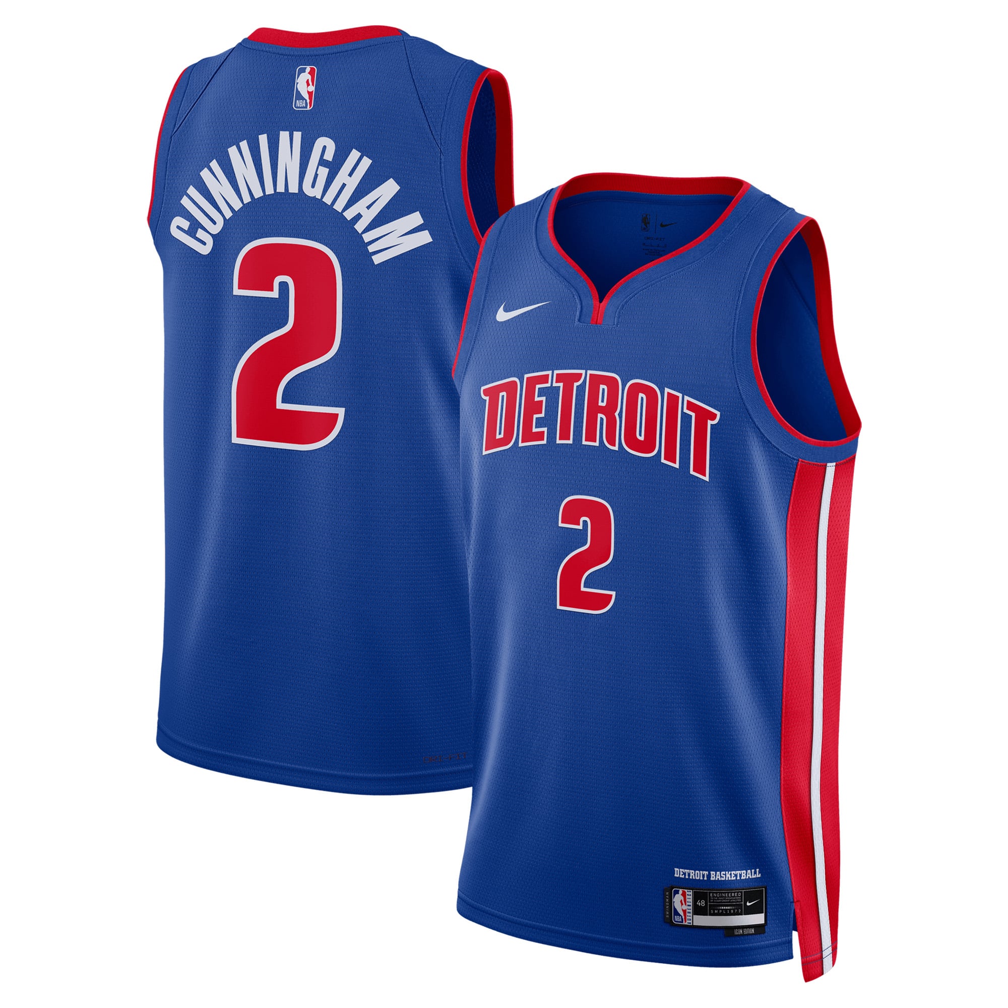 Men's Nike Cade Cunningham Blue Detroit Pistons Swingman Jersey - Icon Edition