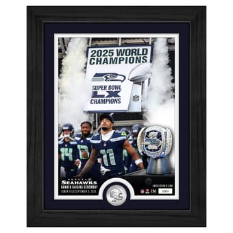 Highland Mint Seattle Seahawks Super Bowl LX Banner Raising Silver Coin Photo Mint